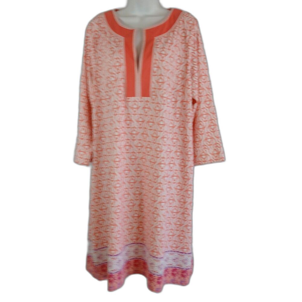 Cabana Life tunic dress  v neck stretch Sz 2X vacation resort casual travel work